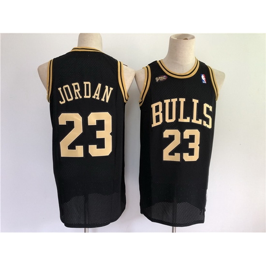 Men Chicago Bulls 23 Jordan Black gold Throwback 2021 NBA Jersey Men Chicago Bulls 23 Jordan Black gold Throwback 2021 NBA Jersey