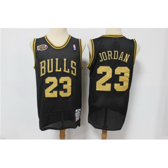 Men Chicago Bulls 23 Michael Jordan Black Gold NBA Finals Patch Jersey Men Chicago Bulls 23 Michael Jordan Black Gold NBA Finals Patch Jersey