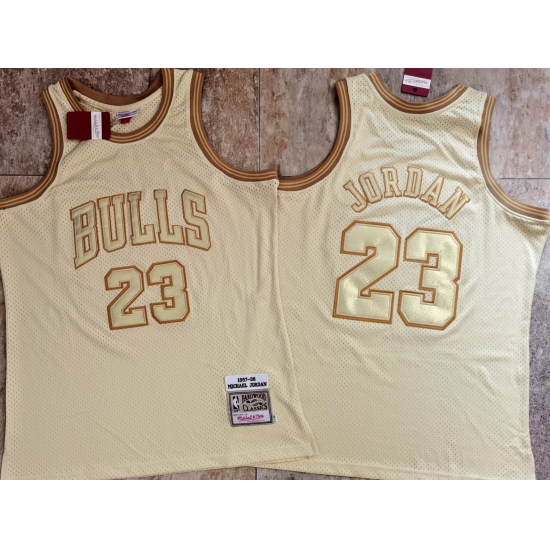 Men Chicago Bulls 23 Michael Jordan Cream 1997 98 Hardwood Classics Jersey Men Chicago Bulls 23 Michael Jordan Cream 1997 98 Hardwood Classics Jersey