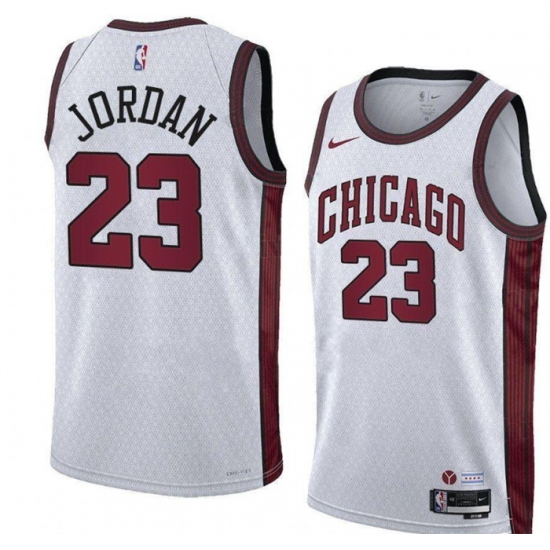 Men Chicago Bulls 23 Michael Jordan White 2022 23 City Edition Stitched Basketball Jersey Men Chicago Bulls 23 Michael Jordan White 2022 23 City Edition Stitched Basketball Jersey