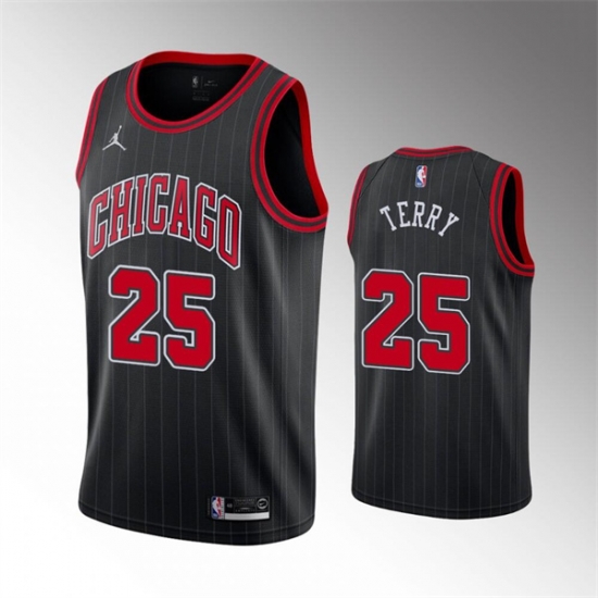 Men Chicago Bulls 25 Dalen Terry Black Swingman Stitched Basketball Jersey Men Chicago Bulls 25 Dalen Terry Black Swingman Stitched Basketball Jersey