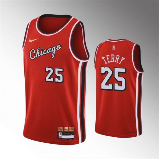 Men Chicago Bulls 25 Dalen Terry Red 75th Anniversary Stitched Basketball Jersey Men Chicago Bulls 25 Dalen Terry Red 75th Anniversary Stitched Basketball Jersey