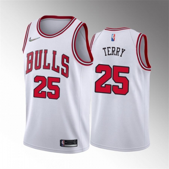 Men Chicago Bulls 25 Dalen Terry White 75th Anniversary Stitched Basketball Jersey Men Chicago Bulls 25 Dalen Terry White 75th Anniversary Stitched Basketball Jersey