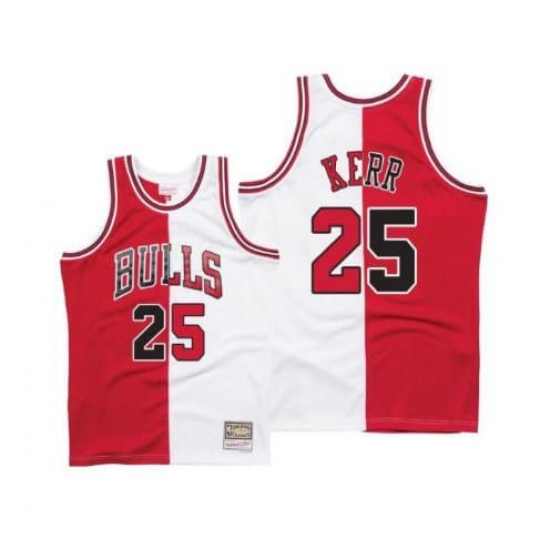 Men Chicago Bulls 25 Steve Kerr White Red Throwback Stitched Jerse Men Chicago Bulls 25 Steve Kerr White Red Throwback Stitched Jerse
