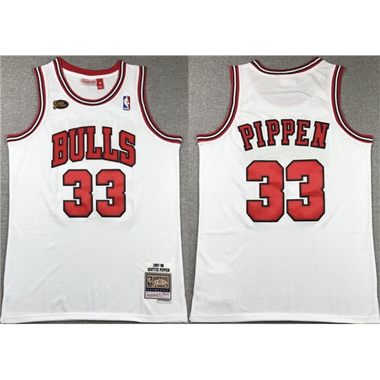 Men Chicago Bulls 33 Scottie Pippen White 1997 98 Stitched Basketball Jersey Men Chicago Bulls 33 Scottie Pippen White 1997 98 Stitched Basketball Jersey