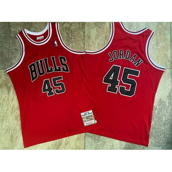 Men Chicago Bulls 45 Michael Jordan Red 1994 95 Hardwood Classics Jersey Men Chicago Bulls 45 Michael Jordan Red 1994 95 Hardwood Classics Jersey