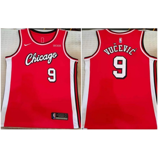 Men Chicago Bulls 9 Nikola Vucevic Red Stitched Basketball Jersey Men Chicago Bulls 9 Nikola Vucevic Red Stitched Basketball Jersey