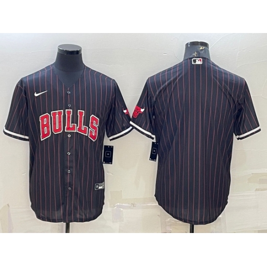 Men Chicago Bulls Blank Black Cool Base Stitched Baseball Jersey Men Chicago Bulls Blank Black Cool Base Stitched Baseball Jersey