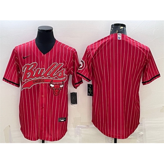Men Chicago Bulls Blank Red Cool Base Stitched Baseball JerseyS Men Chicago Bulls Blank Red Cool Base Stitched Baseball JerseyS