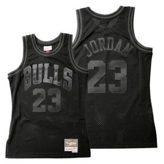 Men Chicago Bulls Michael Jordan Mitchell Ness All Black Basketball Jersey Men Chicago Bulls Michael Jordan Mitchell Ness All Black Basketball Jersey