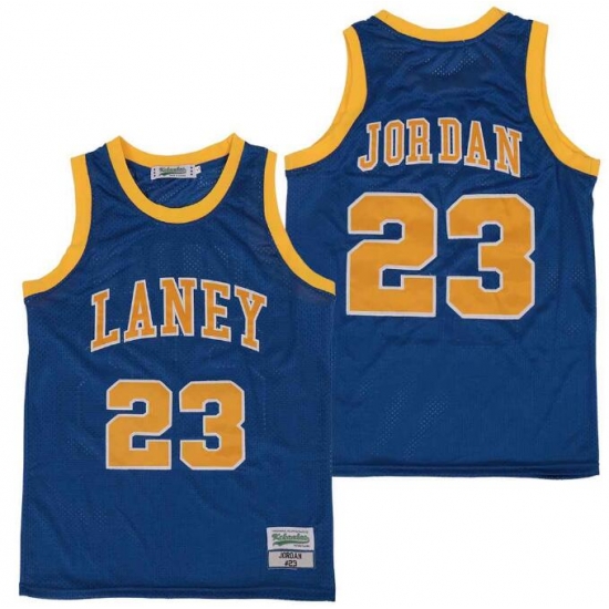 Men Laney 23 Michael Jordan High School Basketball Jersey Blue Men Laney 23 Michael Jordan High School Basketball Jersey Blue