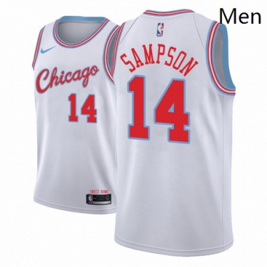 Men NBA 2018 19 Chicago Bulls 14 JaKarr Sampson City Edition White Jersey Men NBA 2018 19 Chicago Bulls 14 JaKarr Sampson City Edition White Jersey