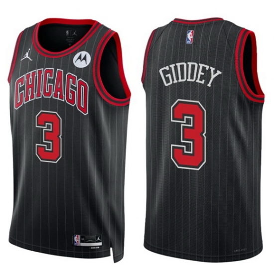 Men Nike Chicago Bulls Josh Giddey #3 Stitched Basketball Swingman Jersey Black Men Nike Chicago Bulls Josh Giddey #3 Stitched Basketball Swingman Jersey Black