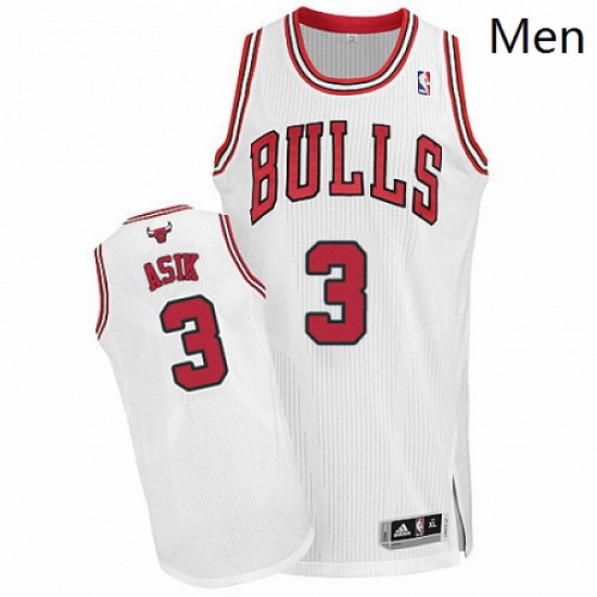 Mens Adidas Chicago Bulls 3 Omer Asik Authentic White Home NBA Jersey Mens Adidas Chicago Bulls 3 Omer Asik Authentic White Home NBA Jersey