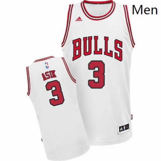 Mens Adidas Chicago Bulls 3 Omer Asik Swingman White Home NBA Jersey Mens Adidas Chicago Bulls 3 Omer Asik Swingman White Home NBA Jersey
