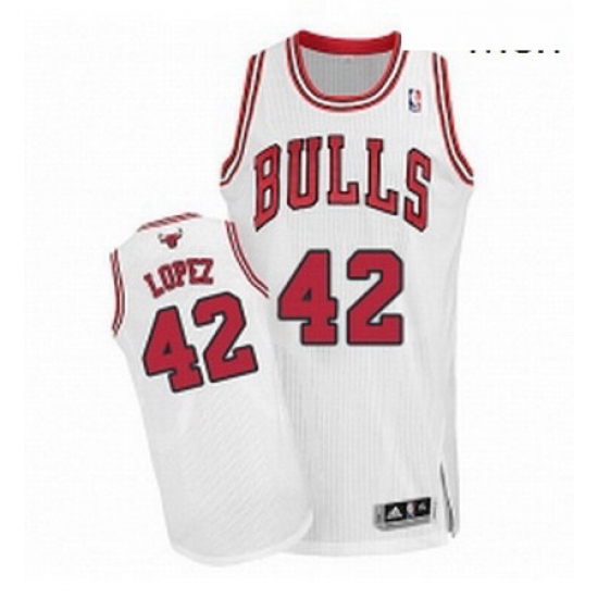 Mens Adidas Chicago Bulls 42 Robin Lopez Authentic White Home NBA Jersey Mens Adidas Chicago Bulls 42 Robin Lopez Authentic White Home NBA Jersey