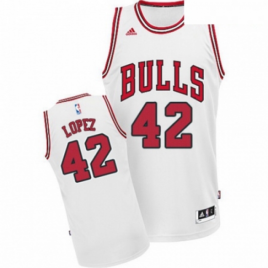 Mens Adidas Chicago Bulls 42 Robin Lopez Swingman White Home NBA Jersey Mens Adidas Chicago Bulls 42 Robin Lopez Swingman White Home NBA Jersey