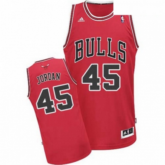 Mens Adidas Chicago Bulls 45 Michael Jordan Swingman Red Road NBA Jersey Mens Adidas Chicago Bulls 45 Michael Jordan Swingman Red Road NBA Jersey