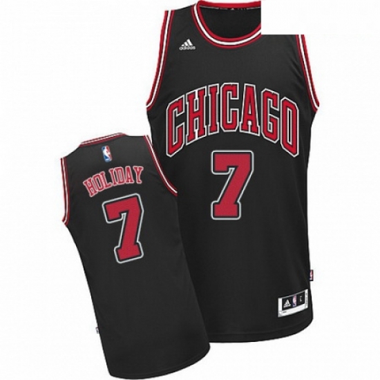 Mens Adidas Chicago Bulls 7 Justin Holiday Swingman Black Alternate NBA Jersey Mens Adidas Chicago Bulls 7 Justin Holiday Swingman Black Alternate NBA Jersey
