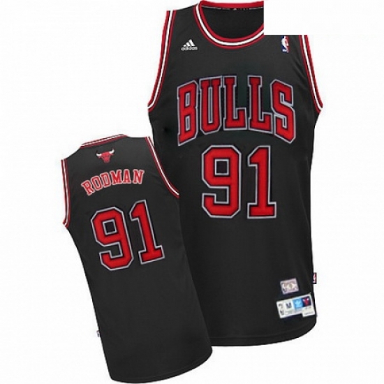 Mens Adidas Chicago Bulls 91 Dennis Rodman Swingman Black Throwback NBA Jersey Mens Adidas Chicago Bulls 91 Dennis Rodman Swingman Black Throwback NBA Jersey