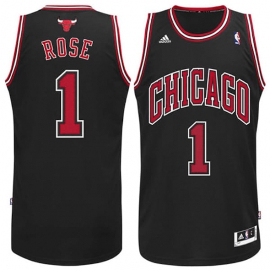 Mens Adidas Chicago Bulls Derrick Rose Authentic Black Alternate NBA Jersey Mens Adidas Chicago Bulls Derrick Rose Authentic Black Alternate NBA Jersey