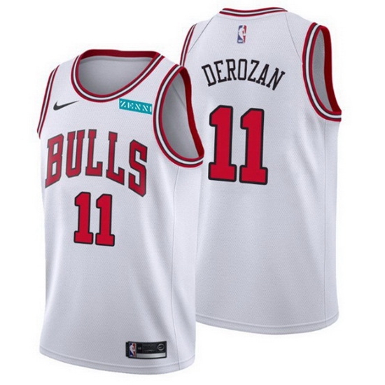 Men's Chicago Bulls #11 DeMar DeRozan White Swingman Stitched Basketball Jersey Men's Chicago Bulls #11 DeMar DeRozan White Swingman Stitched Basketball Jersey