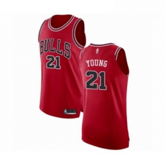 Mens Chicago Bulls 21 Thaddeus Young Authentic Red Basketball Jersey Icon Edition Mens Chicago Bulls 21 Thaddeus Young Authentic Red Basketball Jersey Icon Edition