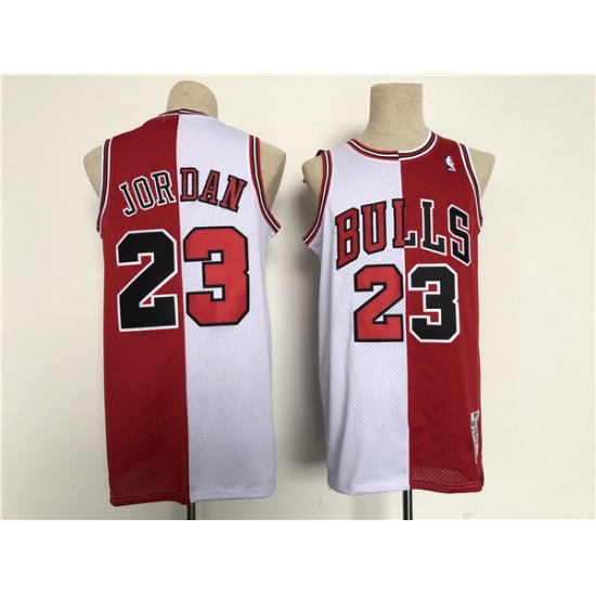 Men's Chicago Bulls #23 Michael Jordan Red White Throwback Stitched Jersey Men's Chicago Bulls #23 Michael Jordan Red White Throwback Stitched Jersey