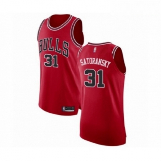 Mens Chicago Bulls 31 Tomas Satoransky Authentic Red Basketball Jersey Icon Edition Mens Chicago Bulls 31 Tomas Satoransky Authentic Red Basketball Jersey Icon Edition