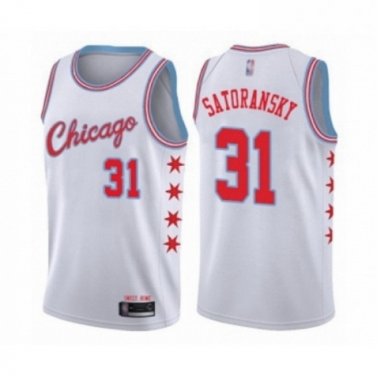 Mens Chicago Bulls 31 Tomas Satoransky Authentic White Basketball Jersey City Edition Mens Chicago Bulls 31 Tomas Satoransky Authentic White Basketball Jersey City Edition