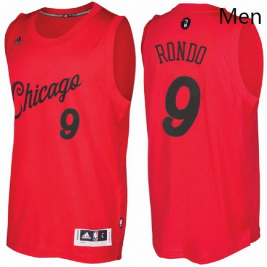 Mens Chicago Bulls 9 Rajon Rondo Red 2016 2017 Christmas Day NBA Swingman Jersey Mens Chicago Bulls 9 Rajon Rondo Red 2016 2017 Christmas Day NBA Swingman Jersey