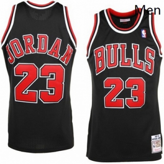 Mens Mitchell and Ness Chicago Bulls 23 Michael Jordan Authentic Black Throwback NBA Jersey Mens Mitchell and Ness Chicago Bulls 23 Michael Jordan Authentic Black Throwback NBA Jersey