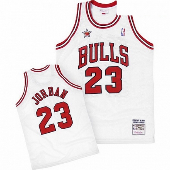 Mens Mitchell and Ness Chicago Bulls 23 Michael Jordan Swingman White 1998 Throwback NBA Jersey Mens Mitchell and Ness Chicago Bulls 23 Michael Jordan Swingman White 1998 Throwback NBA Jersey