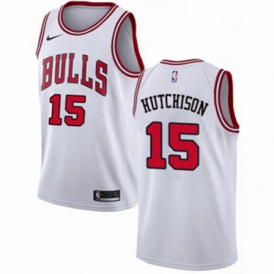 Mens Nike Chicago Bulls 15 Chandler Hutchison Authentic White NBA Jersey Association Edition Mens Nike Chicago Bulls 15 Chandler Hutchison Authentic White NBA Jersey Association Edition