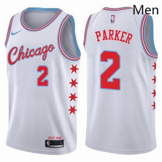 Mens Nike Chicago Bulls 2 Jabari Parker Swingman White NBA Jersey City Edition Mens Nike Chicago Bulls 2 Jabari Parker Swingman White NBA Jersey City Edition