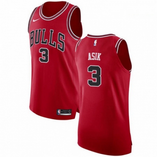 Mens Nike Chicago Bulls 3 Omer Asik Authentic Red Road NBA Jersey Icon Edition Mens Nike Chicago Bulls 3 Omer Asik Authentic Red Road NBA Jersey Icon Edition