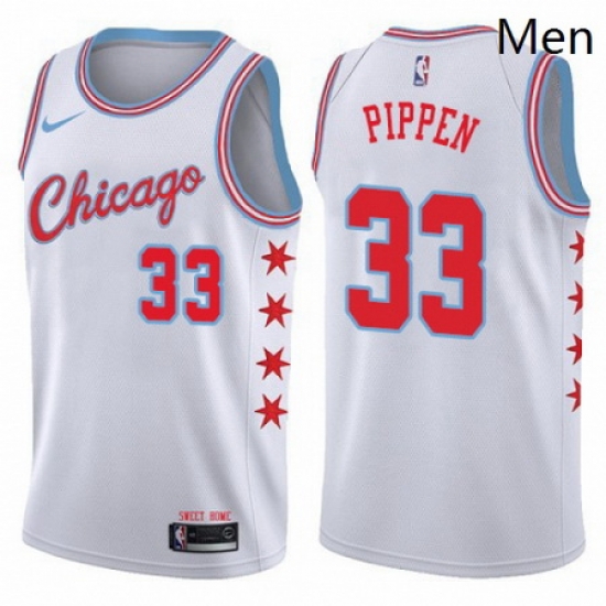 Mens Nike Chicago Bulls 33 Scottie Pippen Authentic White NBA Jersey City Edition Mens Nike Chicago Bulls 33 Scottie Pippen Authentic White NBA Jersey City Edition