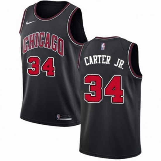 Mens Nike Chicago Bulls 34 Wendell Carter Jr Swingman Black NBA Jersey Statement Edition Mens Nike Chicago Bulls 34 Wendell Carter Jr Swingman Black NBA Jersey Statement Edition