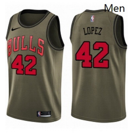 Mens Nike Chicago Bulls 42 Robin Lopez Swingman Green Salute to Service NBA Jersey Mens Nike Chicago Bulls 42 Robin Lopez Swingman Green Salute to Service NBA Jersey