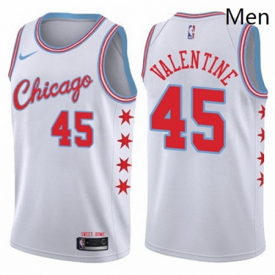 Mens Nike Chicago Bulls 45 Denzel Valentine Swingman White NBA Jersey City Edition Mens Nike Chicago Bulls 45 Denzel Valentine Swingman White NBA Jersey City Edition