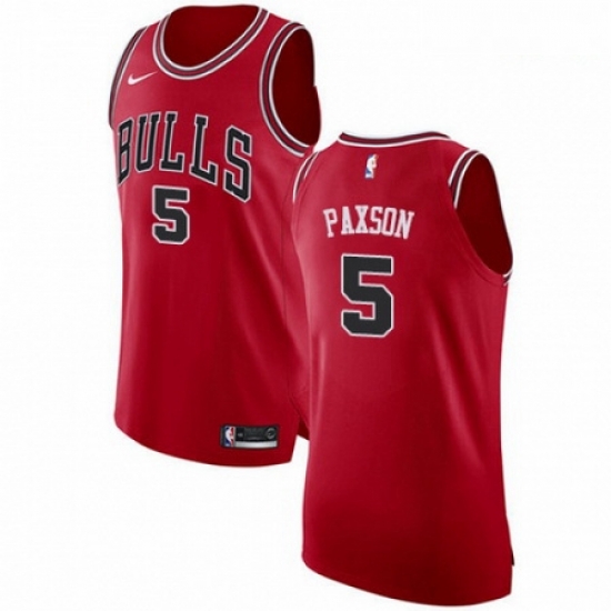Mens Nike Chicago Bulls 5 John Paxson Authentic Red Road NBA Jersey Icon Edition Mens Nike Chicago Bulls 5 John Paxson Authentic Red Road NBA Jersey Icon Edition