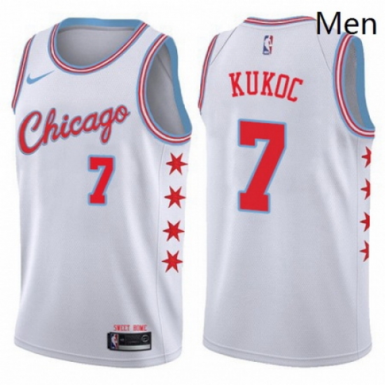 Mens Nike Chicago Bulls 7 Toni Kukoc Authentic White NBA Jersey City Edition Mens Nike Chicago Bulls 7 Toni Kukoc Authentic White NBA Jersey City Edition