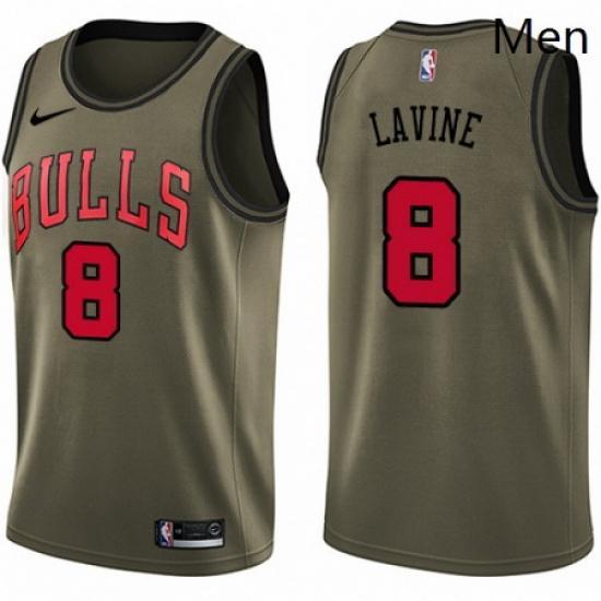 Mens Nike Chicago Bulls 8 Zach LaVine Swingman Green Salute to Service NBA Jersey Mens Nike Chicago Bulls 8 Zach LaVine Swingman Green Salute to Service NBA Jersey