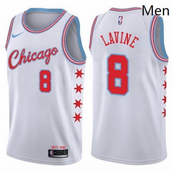 Mens Nike Chicago Bulls 8 Zach LaVine Swingman White NBA Jersey City Edition Mens Nike Chicago Bulls 8 Zach LaVine Swingman White NBA Jersey City Edition