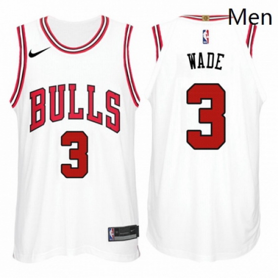 Nike NBA Chicago Bulls 3 Dwyane Wade Jersey 2017 18 New Season White Jersey Nike NBA Chicago Bulls 3 Dwyane Wade Jersey 2017 18 New Season White Jersey