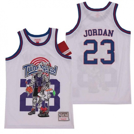 Tune Squad 23 Michael Jordan White Hardwood Classics Skull Edition Movie Jersey Tune Squad 23 Michael Jordan White Hardwood Classics Skull Edition Movie Jersey