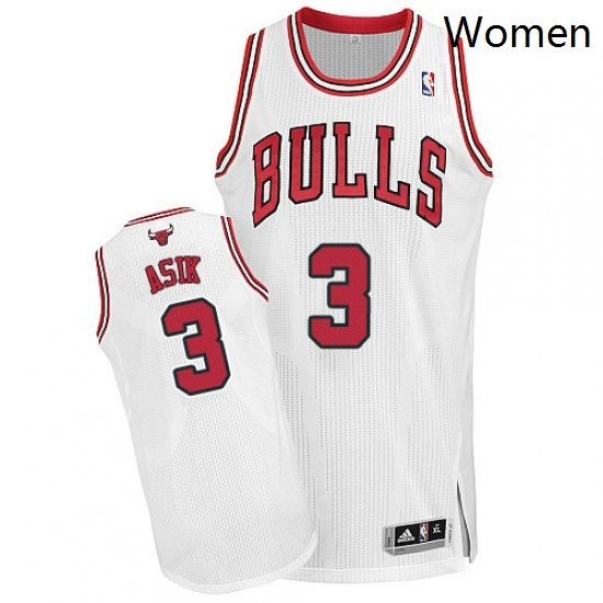 Womens Adidas Chicago Bulls 3 Omer Asik Authentic White Home NBA Jersey Womens Adidas Chicago Bulls 3 Omer Asik Authentic White Home NBA Jersey