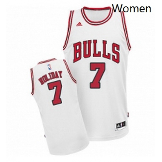 Womens Adidas Chicago Bulls 7 Justin Holiday Swingman White Home NBA Jersey Womens Adidas Chicago Bulls 7 Justin Holiday Swingman White Home NBA Jersey