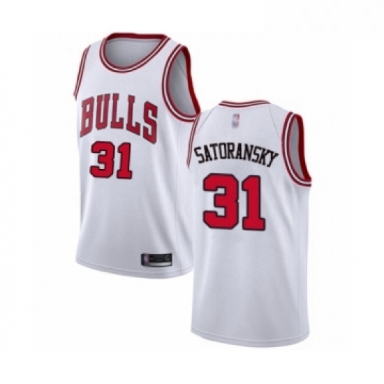 Womens Chicago Bulls 31 Tomas Satoransky Swingman White Basketball Jersey Association Edition Womens Chicago Bulls 31 Tomas Satoransky Swingman White Basketball Jersey Association Edition