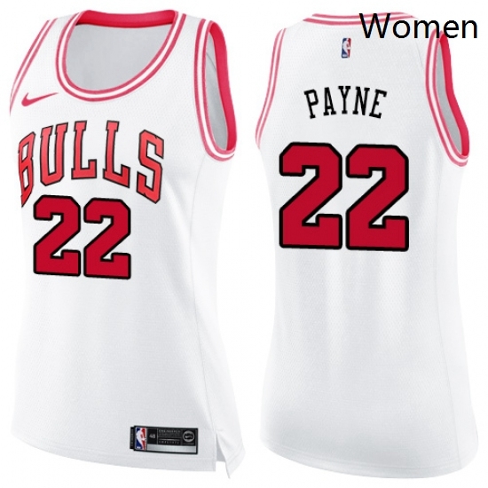 Womens Nike Chicago Bulls 22 Cameron Payne Swingman WhitePink Fashion NBA Jersey Womens Nike Chicago Bulls 22 Cameron Payne Swingman WhitePink Fashion NBA Jersey